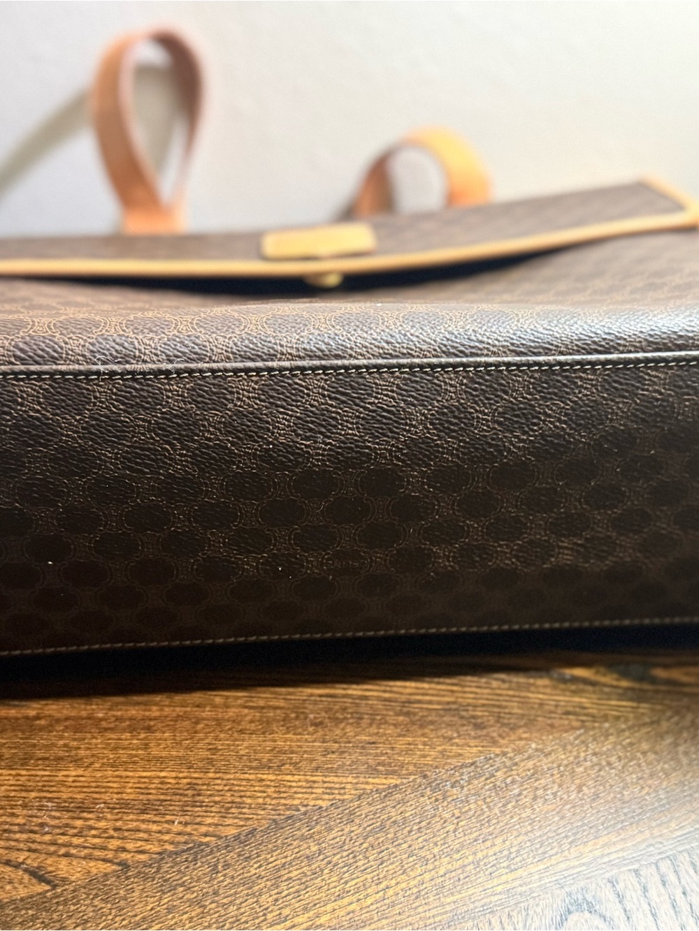 Authentic Celine Classic Brown Tan Leather-Trim tote - Picture 16 of 16